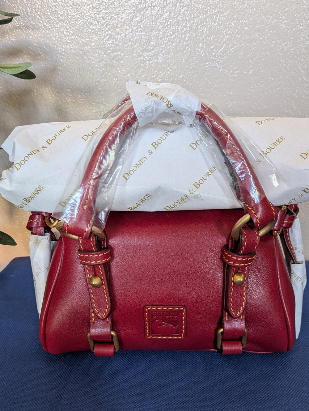 Gorgeous! NWT Dooney & Bourke Florentine Leather Satchel in BORDEUX - Picture 9 of 10